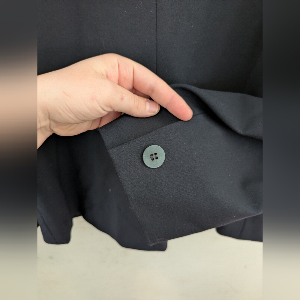 Lafayette 148 Pick Stitch Navy Blue Wool Blazer Size 12 - Picture 8 of 10